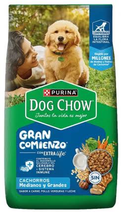 Dog Chow Cachorros Medianos y Grandes 8Kg - Carne, pollo, frutas y leche